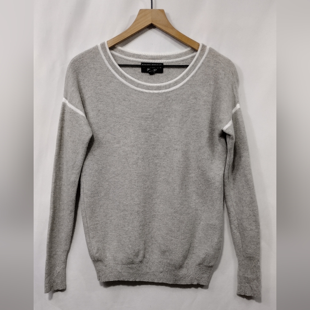 Banana Republic Filpucci Merino Wool Sweater Women's S Gray White Casual Retro - Picture 2 of 9